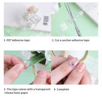 Cinta Decorativa Transparente 5 Rolls Autoadhesiva Impermeable Con Patrón De Margarita Para Decoración Del Hogar Y Manualidades - details 6