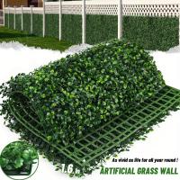 Pared De Plantas Artificiales 40x60cm Falso Césped Y Maleza Mat De Hierba Verde Falsa Panel De Valla Para Decoración De Hogar Y Jardín - details 4