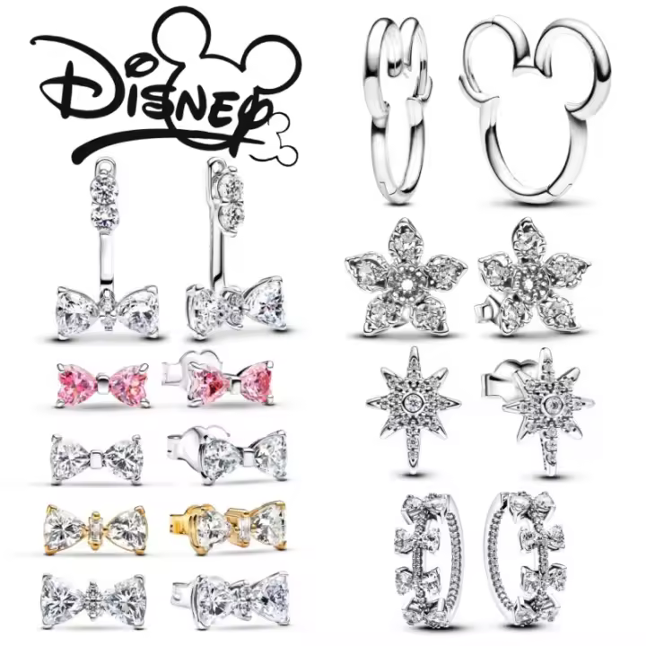 Nuevos Pendientes De Borde Brillante Disney Stranger Things 2024 Para Mujer Regalos De Navidad DIY Compatible Con Pandora Original - 1