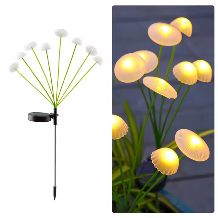 Lámpara Solar De Hongo LED 6/8 Para Exterior Impermeable Iluminación Inteligente Para Jardín De Villa Parque De Camping Decoración Luz De Jardín Moderna ABS Fuente De Energía Solar - 1