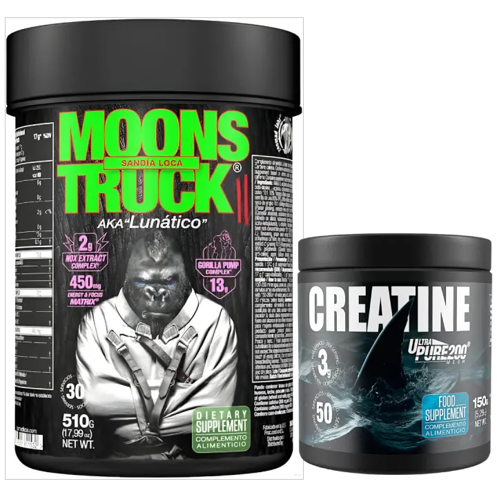 Moons Truck Pre-entreno (510g) -Zoomad Labs + creatina 150g| Potente pre entreno | Sin azúcar | Ingredientes de calidad ! Moonstruck - 1