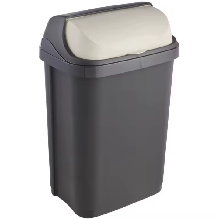 Cubo de Basura con Tapa Deslizante, 10 l, Rasmus, Gris grafito KEEEPER - 1