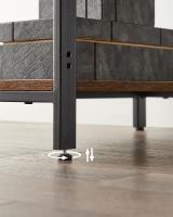 Escritorio Industrial con 2 Estantes Ajustables - Mesa de Trabajo para Oficina o Salón, Estructura de Acero, Marrón Rústico y Negro Tinta - details 12