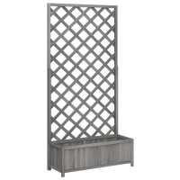 vidaXL Jardinera con enrejado de madera maciza de abeto Color Marrón,  Gris,  Negro y mas - details 1