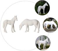 2 piezas MINI caballo figurillas miniatura pony resina potro figuras juguete pastel Cupcake Topper casa de muñecas bonsai hadas jardín paisaje ornamento juguete educativo Escuela Premio para - details 3