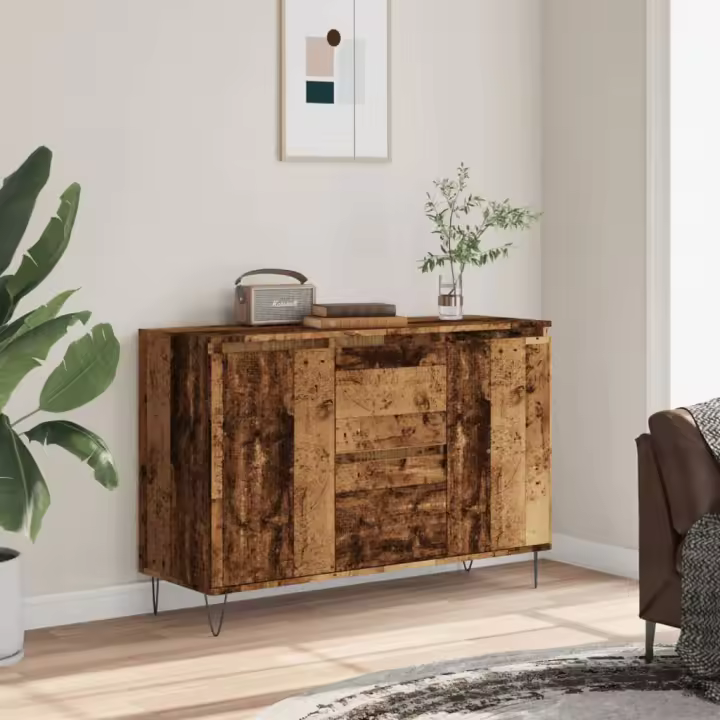 vidaXL Aparador de madera de ingeniería envejecida 104x35x70 cm - 1