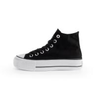 ANDY-Z  AZ1002  Negro Zapatillas de lona alta para  mujer.  plataforma suela - details 0