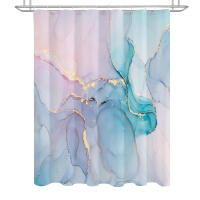 Cortina de Ducha de Mármol, Anti Moho Impermeable Poliéster Lavable Cortinas de baño con Ganchos 180x200cm - details 0