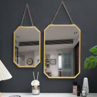Espejo Decorativo De Estilo Nórdico En Acero Con Marco Rectangular Para Pared Baño Dormitorio Espejo De Lavabo Y Maquillaje - details 4