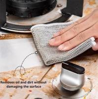 10pcs Paño De Limpieza Mágico Con Alambre De Plata Esponja Integrada Microfibra Gruesa Para Cocina Ropa De Limpieza De Acero - details 1