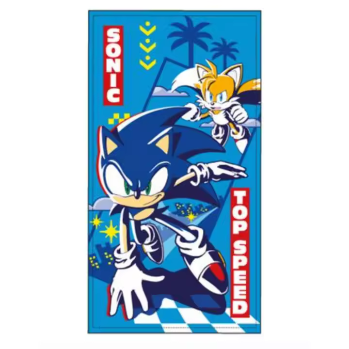 Toalla de Microfibra Disney Sonic -Sega - Producto oficial Disney - Secado rápido con tus Personajes Favoritos como Mickey y Stitch - Toalla de Playa y Baño Multiusos - Mommata - 1
