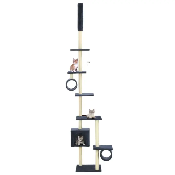 vidaXL Rascador para Gatos con Poste Rascador de Sisal 260cm Mascotas Color Gris,  Azul oscuro,  Beige y mas - 1