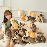 Muñeco De Peluche Siamese Realista Para Decoración Del Hogar Y Regalo Para Niñas Juguetes De Mascotas Corto De Algodón Relleno De Poliéster - details 10