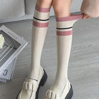 3 Pares De Medias Largas De Punto Para Mujer En Colores Rosados Estilo Universitario Cómodas Transpirables Absorbentes De Sudor Casual - details 7