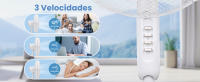 AIGOSTAR Ventilador de Pie Silencioso,  3 Velocidades, 7 Aspas, Oscilante 75°,60W, Altura Ajustable 108-125cm. Blanco. - details 1