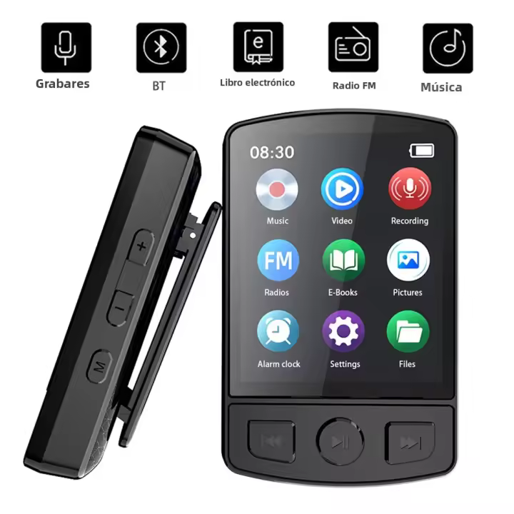 Reproductor De Música Bluetooth 5.2 Con Pantalla De 1.77 Pulgadas Y Altavoces Calidad De Sonido Lossless Grabación E-Book Video - 1