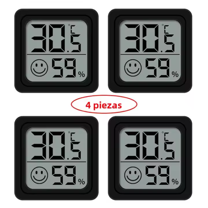 4pcs Termómetro Higrómetro Digital Mini Para Interior Y Exterior Monitor LCD De Temperatura Y Humedad Para Habitación Bebé - 1