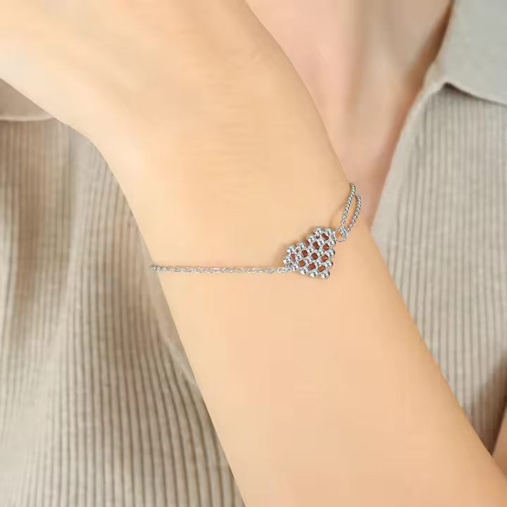 Encanto Pulsera de cristal para mujer, pulsera de acero inoxidable chapada en oro de moda, hermoso regalo de joyería para bodas y fiestas. - 1