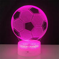 Lámpara De Mesa De Fútbol 3D Ilusión Luz Nocturna Para Niños Con Sensor Táctil Y Control Remoto Decoración Para Dormitorio Regalo - details 0