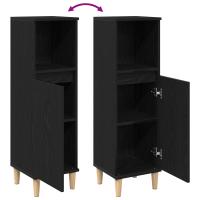 Armario de baño vidaXL Negro Roble 30x30x100 cm Madera elaborada - details 6