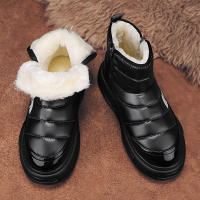 Botas De Hombre Talla Grande Con Peluche Aislante Invierno Impermeables Botines De Pies Suaves De Satén Material De Suela De Goma - details 2