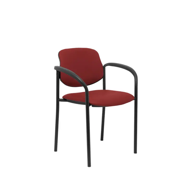 Piqueras Y Crespo Silla Fija Villalgordo con Brazos en Similpiel Granate - 1