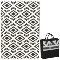 Outsunny Alfombra de Exterior 182x274 cm Alfombra Reversible con Patrón de Geométrico de Cenefa Impermeable Bolsa de Transporte para Terraza Balcón Patio Camping Playa - details 0