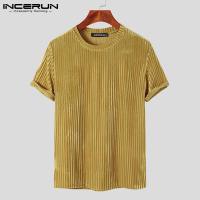 Camiseta Estilo Casual Para Hombres INCERUN Tees De Moda Con Cordón Cuello Redondo Estirable Tallas S-3XL Para Fiestas Y Mostrados - details 12