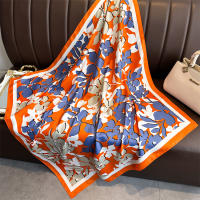 Pañuelo De Seda Impreso 90x90cm Para Mujer Lujo Bandana De Cabello Foulard Ribete Cuadrado De Piel Decorativo Para Todas Las Estaciones - details 1