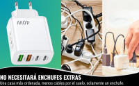 Cargador USB C - Cargador USB Carga Rápida Múltiple 4 Puertos - Enchufe Multiple USB C – Adaptador USBC  Marca NFMAXONE Compatible de Samsung, iPhone - iPad, Huawei, Google, Carga Rapida 40W - Enchufe iPhone - details 2