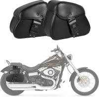 Par De Bolsas De Sillín Para Motocicleta En Cuero PU Negro Impermeable Almacenamiento Lateral Equipaje De Viaje Para Suzuki/Yamaha/Honda - details 10