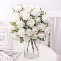 Bouquet De Rosas Artificiales En Seda Hojas De Flor Falsa Para Vaso Decoración De Mesa Para Fiesta Boda Día De San Valentín Regalo Decoración De Hogar - details 4