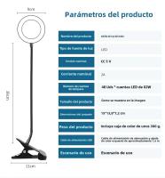 Lámpara De Escritorio LED Ajustable En 3 Colores USB Multiusos Flexible Para Lectura En La Cama Luz Nocturna Moderna Negra - details 10