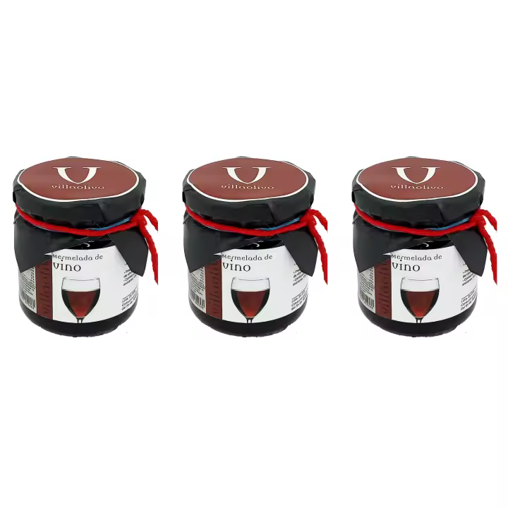 Pack 3 Mermeladas de Vino Tinto Villaolivo 125 g – Gourmet  Sabor Rico y Afrutado  Ideal para Tablas de Quesos y Patés - 1