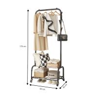LUTODY - Perchero pie de burro, Colgador de ropa, Soporte resistente con estante para zapatos zapatero, Bolso, Accesorios, Prenda, Multifuncional, Salón, Dormitorio, Sala de estar, Recibidor, Entrada - details 6