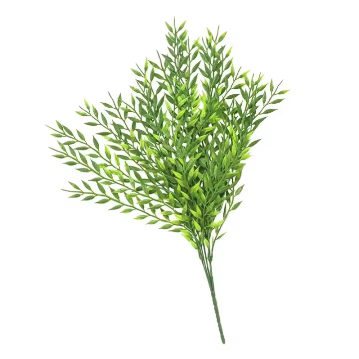 1pc Decoración De Interiores Hoja De Sauce Simulada Adorno Floral Falso Planta Verde Artificial Vínculo Verde Colgante Para El Hogar - 1