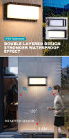 Lámpara De Pared Exterior LED Impermeable Con Sensor De Movimiento Radar Para Iluminación De Jardín Y Balcón Luz Moderna Eficiente Energía AC 85-265V - details 2