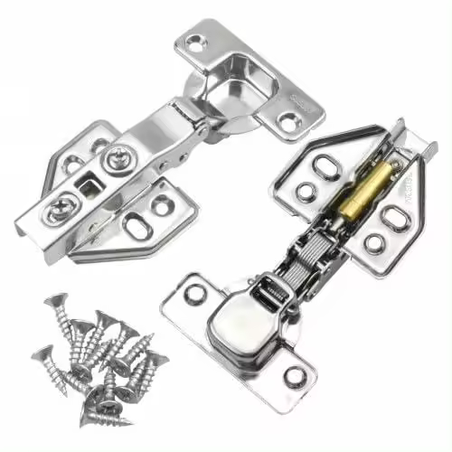 Paquete de 2 unidades Bisagras de 105 grados, bisagra para muebles, bisagra para puerta de armario, armario de cocina, armario, puerta con resorte hidráulico, bisagras perfectas para armarios de cocina de cierre suave - 1