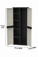 Armario Escobero Titanium – Mueble Auxiliar con 2 Puertas y Estantes Regulables ,  70 x 44 x 176 cm Recamania Plastiken - details 2