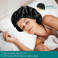 Bonnetera De Satén Para Dormir Cuidado Del Cabello Con Correa Ajustable Gorro Redondo De Baño Y Descanso Para Mujeres - details 3