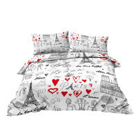 Conjunto De Ropa De Cama Con Diseño De Torre De París 3 Piezas Funda De Edredón Y 2 Almohadillas Para Cama Familiar Moderna Y Cómoda Para Todas Las Estaciones - details 3