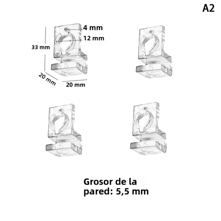 4pcs Clip De Acrílico Para Acuario Soporte De Tapa De Tanque De Peces Tamaños 6mm/8mm/10mm Herramienta De Mantenimiento Para Acuarios - 1
