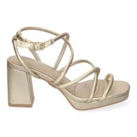 Sandalias doradas de tacón cómodo con tiras para fiesta mujer A-3257 - details 1