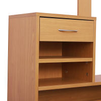HOMCOM Conjunto de Muebles de Entrada Recibidor Pasillo Set de 3 Piezas Perchero Espejo Zapatero con Cajón 90x22x116cm Madera - details 4