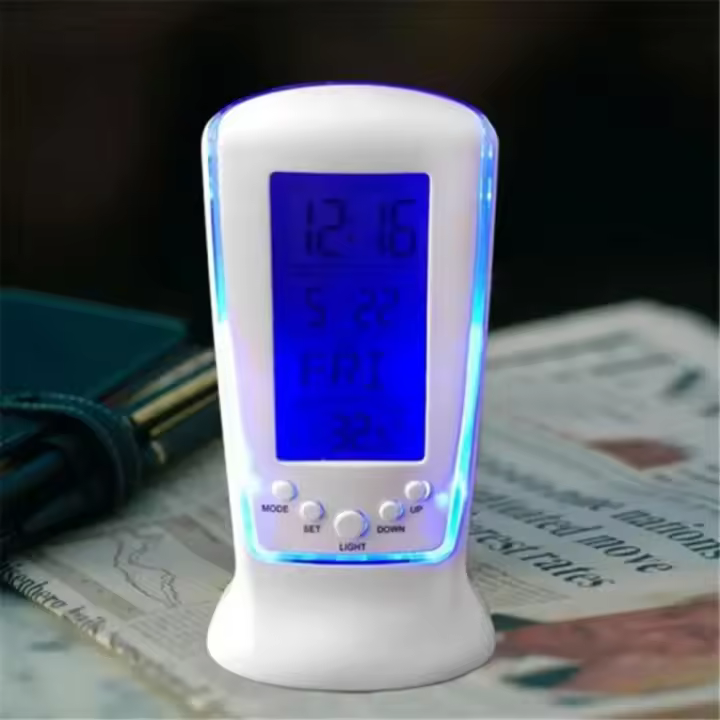 Calendario Electrónico Multifunción, Alarma Digital, Luz Trasera Azul, Reloj Led - 1