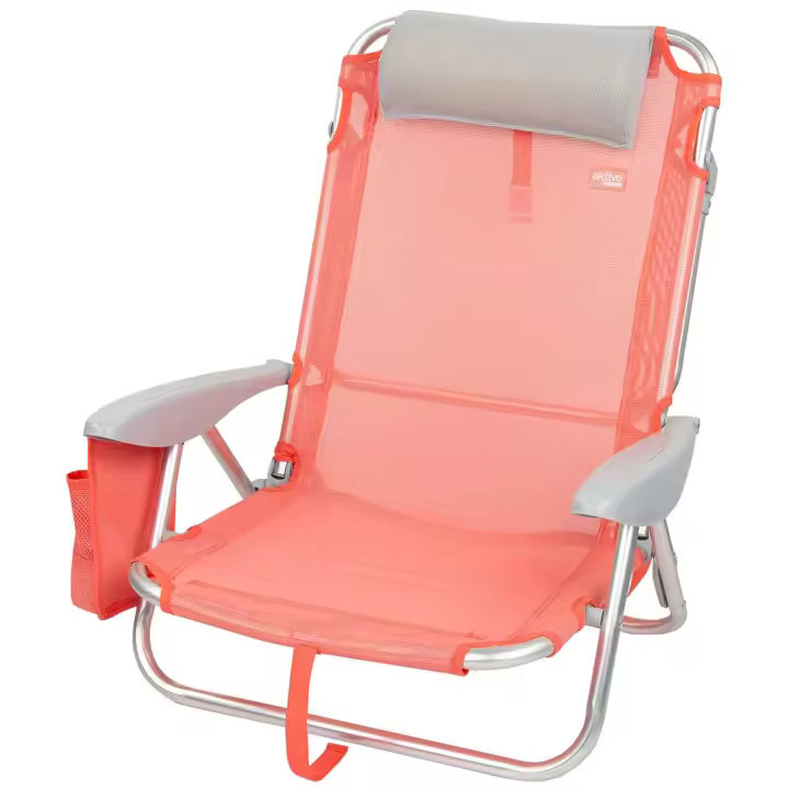 Silla plegable Aktive 4 posiciones con cojín + bolsillo + asa  76x64x45 cm - 1