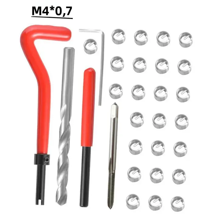 Kit De Reparación De Hilos Métricos Helicoil 20/30pcs Herramienta De Auto Reparación Acero Inoxidable 304 M3 M4 M7 M9 M11 Para Coche - 1