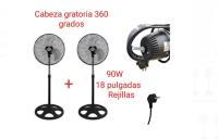 Ventilador PREMIUM cabeza giratoria 360 grados de pie grande Industrial Con Rejillas o normal para elegir  Juego de 2 ventiladores Aspa metalica 3 aspas  altura regulables 90w AIRE MUY FUERTE ajuste 3 velocidades 18pulgadas calidad premium garantizado - details 0