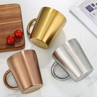 Taza De Acero Inoxidable 300ml Con Mano Para Bebidas Y Café Doble Capa Para Hogar Y Comedor Tazas De Cerveza Dorado Y Plata - details 0