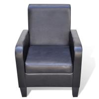 vidaXL Sillón de cuero sintético Marrón, Negro, Sillon Dormitorio Sillon Comodos Silla Relax Sillón Sofá - details 0